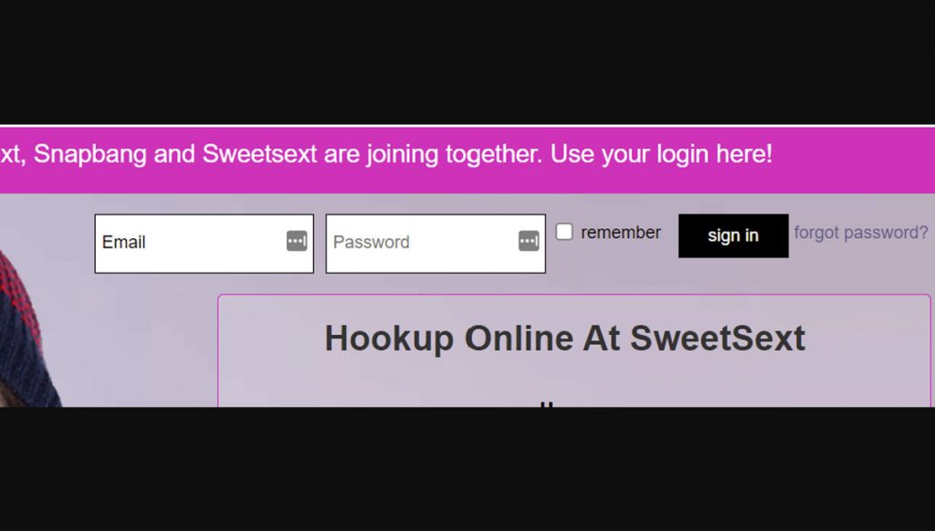 Sweet Sext Login Page